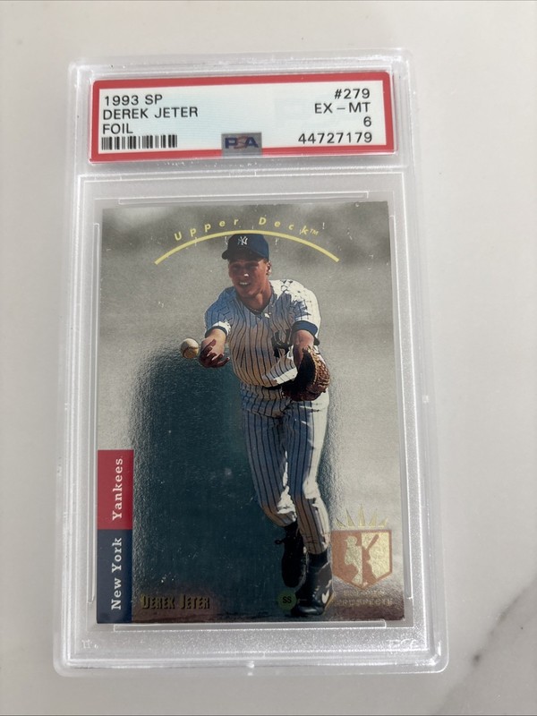 1993 UPPER DECK SP DEREK JETER FOIL ROOKIE CARD # 279 PSA 6 EX-MT (RC) - YANKEES