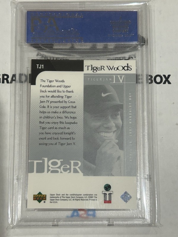 2001 Upper Deck TigerJam IV Promo Tiger Woods RC PSA 10 Low Pop Rookie view 2