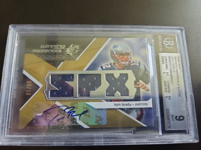 2008 SPX Tom Brady Auto & Game Used Patch /10