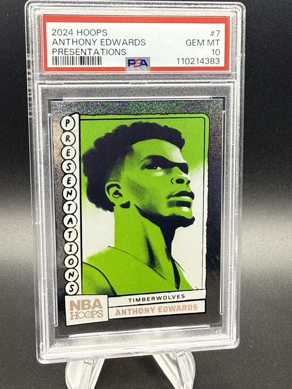 Panini 2024-25 NBA Hoops Presentations #7 Anthony Edwards PSA 10 Timberwolves