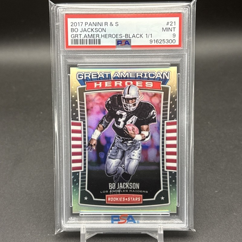 2017 Panini Rookies & Stars Great American Heroes #1/1 Bo Jackson BLACK PSA 9 MT