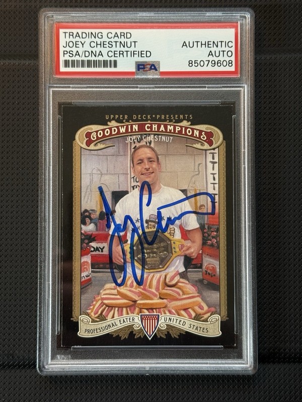 2012 Upper Deck Goodwin Champions - Joey Chestnut #121 AUTHENTIC AUTOGRAPH PSA