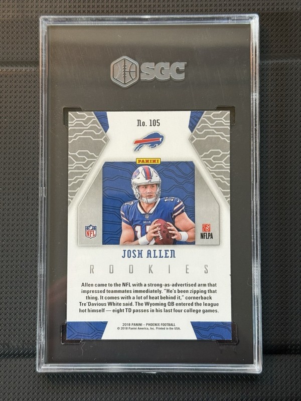 2018 Panini Phoenix - Rookies Josh Allen #105 Color Burst (RC) SGC 9.5 view 2