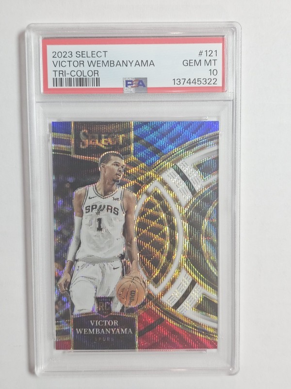 2023 Select Victor Wembanyama #121 Tri-Color Premier Rookie RC PSA 10!!! 👽👽👽