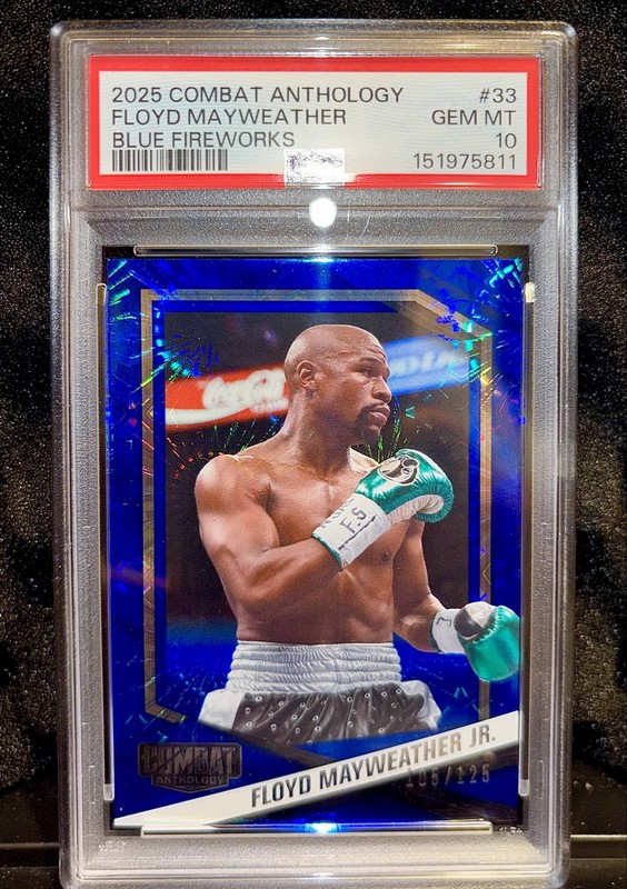 🔥2025 Combat Anthology Floyd Mayweather Jr. #33 Blue Fireworks /125 PSA10 pop1
