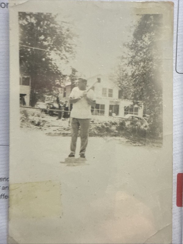 Original Photograph Babe Ruth with Bat Home Type 1 PSA Authentication 1940s view 2