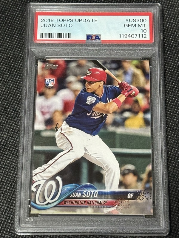 2018 Topps Update Juan Soto RC Batting PSA 10 #US300 Washington Nationals view 1