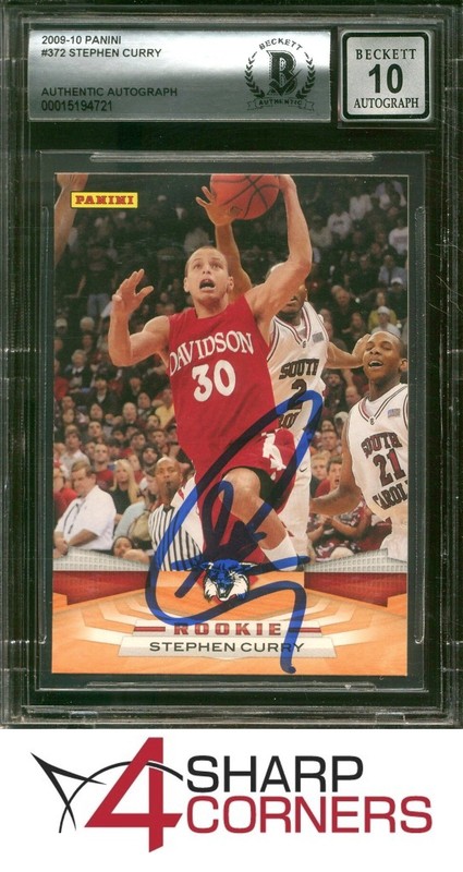 2009 PANINI #372 STEPHEN CURRY RC BGS AUTHENTIC AUTO 10