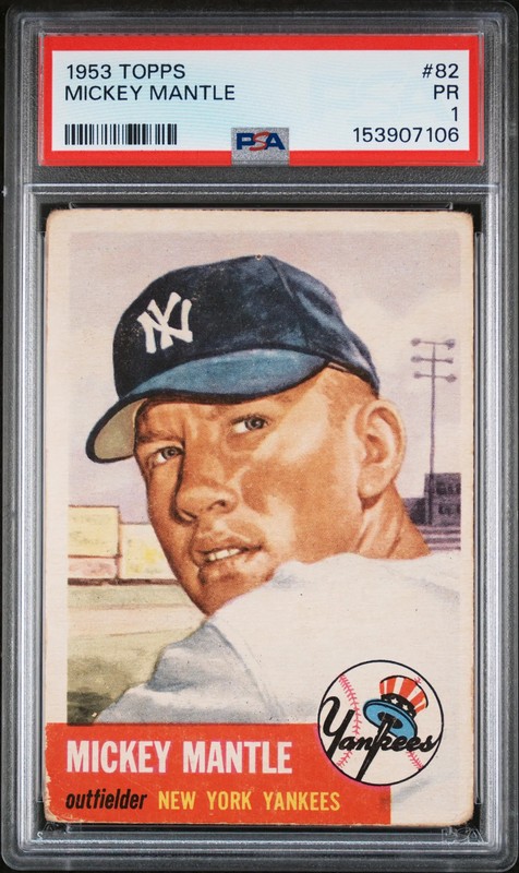 1953 Topps Mickey Mantle #82 PSA 1