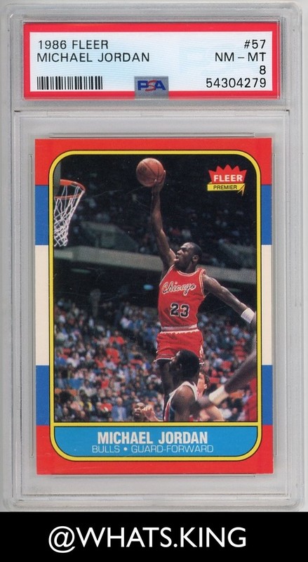 1986 Fleer 57 MICHAEL JORDAN Rookie Card PSA 8 ICONIC RC 🏆🏀