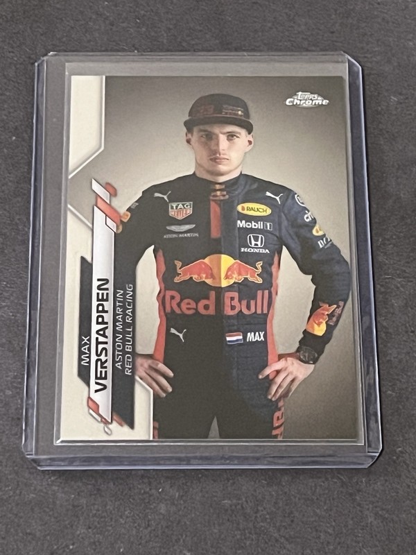 2020 Topps Chrome Formula 1 F1 Max Verstappen Portrait #6 RC Red Bull view 2