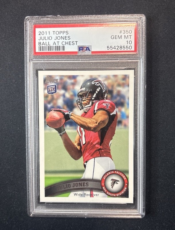 2011 Topps Ball At Chest PSA 10 #350 Julio Jones RC Falcons Rookie Card
