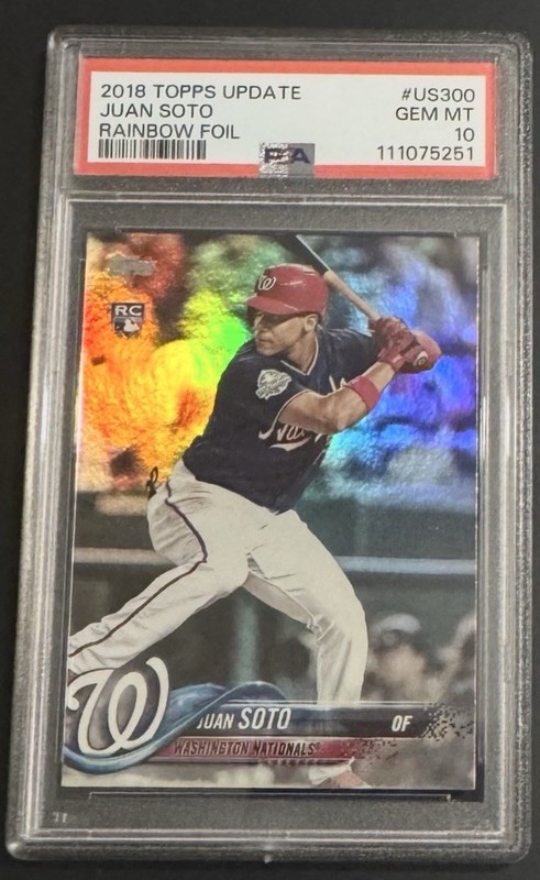 2018 Topps Update Juan Soto Rainbow Foil RC #US300 Nationals PSA 10
