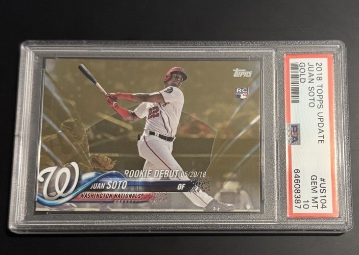 2018 Topps Update Juan Soto Gold Parallel RC /2018 #US104 Nationals PSA 10