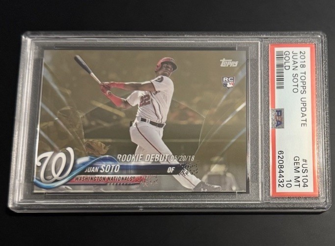 2018 Topps Update Juan Soto Gold Parallel RC /2018 #US104 Nationals PSA 10