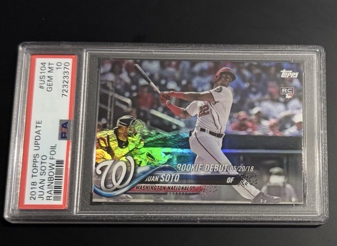 2018 Topps Update Juan Soto Rainbow Foil RC #US104 Nationals PSA 10