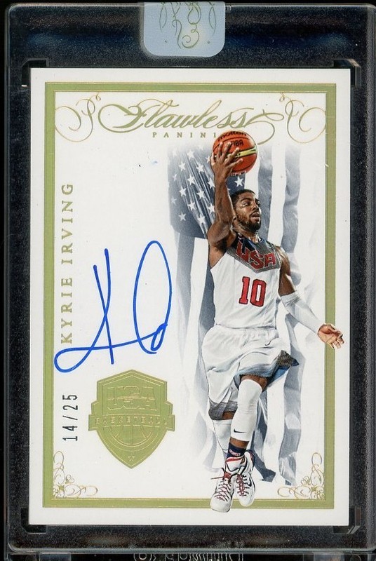 2014-15 Panini Flawless KYRIE IRVING USA Olympics Gold Auto Blue #14/25