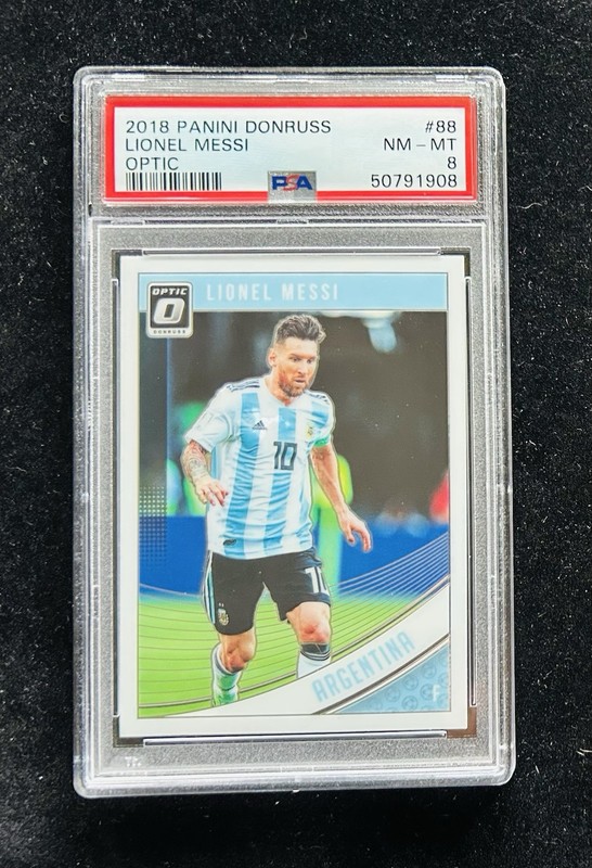 2018-19 Panini Donruss Lionel Messi Optic Card #88 PSA 8