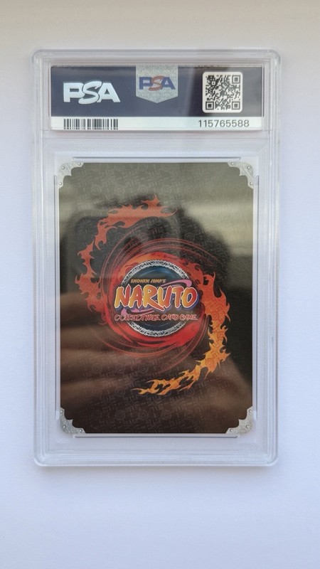 2008 Naruto TCG CCG - Unstoppable Force Tins - Sasuke Uchiha - PSA 9 MINT view 2