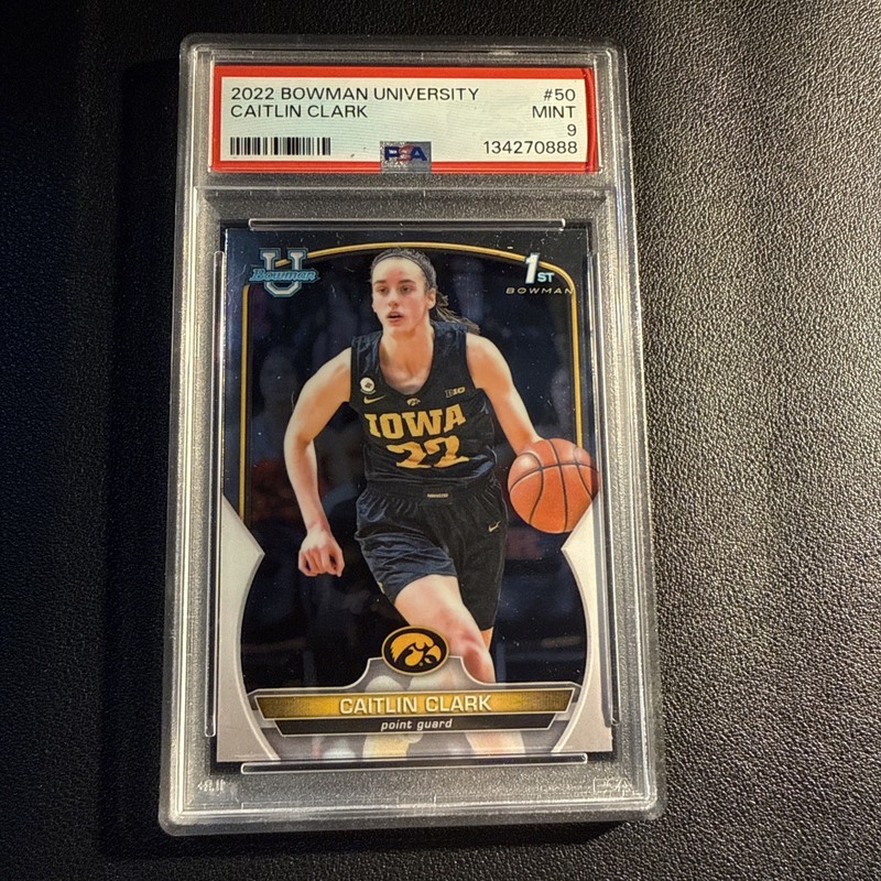 2022-23 Bowman University Chrome - Caitlin Clark #50 PSA 9 view 1