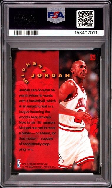 MICHAEL JORDAN 1995 FLEER #323 MICHAEL JORDAN PSA NM 7 153407011 view 2