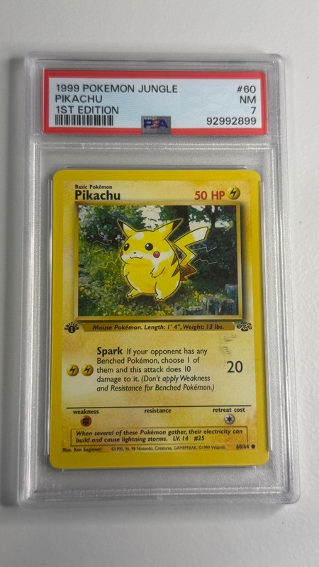 1999 Pokemon Jungle #60 Pikachu 1st edition PSA 7