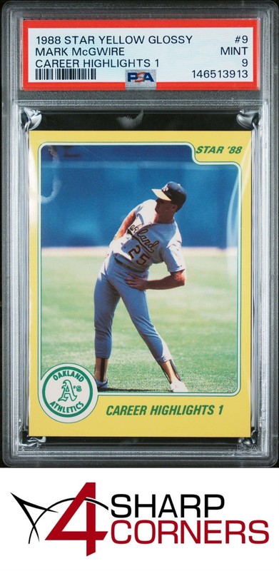1988 STAR MARK McGWIRE YELLOW #9 CAREER HIGHLIGHTS 1 POP 2 PSA 9