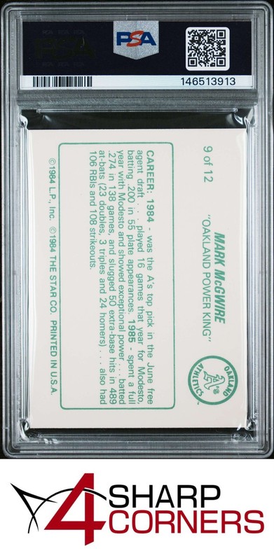 1988 STAR MARK McGWIRE YELLOW #9 CAREER HIGHLIGHTS 1 POP 2 PSA 9 view 2