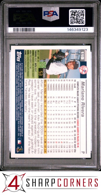 2005 TOPPS #118 MARIANO RIVERA YANKEES HOF PSA 10 view 2
