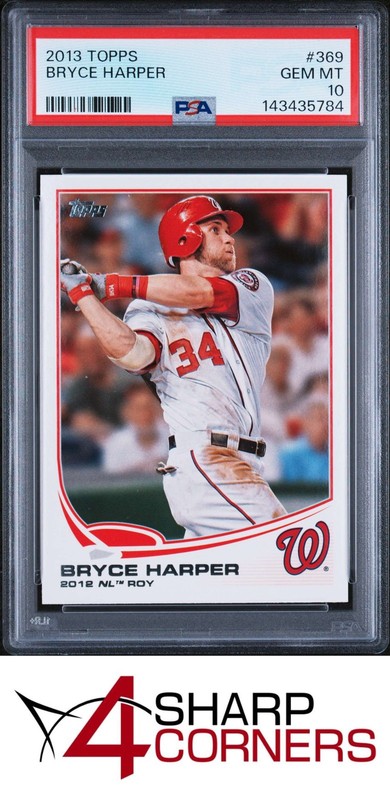 2013 TOPPS #369 BRYCE HARPER NATIONALS 2012 NL R.O.Y PSA 10