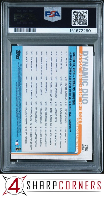 2019 TOPPS #294 JOSE ALTUVE DYNAMIC DUO PSA 10 view 2