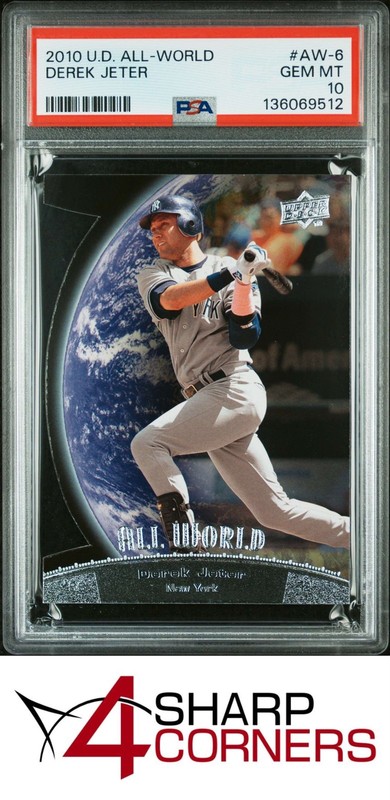 2010 UPPER DECK ALL-WORLD #AW-6 DEREK JETER YANKEES HOF PSA 10