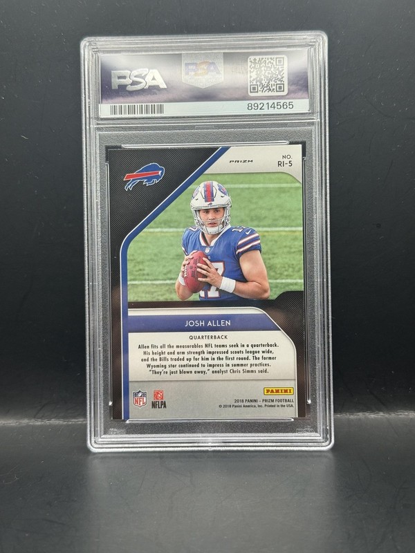 #RI-5 Josh Allen 2018 Panini Prizm Buffalo Bills sports Rookie Introduction view 2