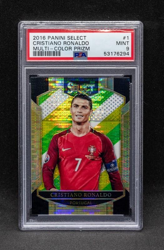 Cristiano Ronaldo 2016 Panini Select Multi-Color Prizm PSA 9