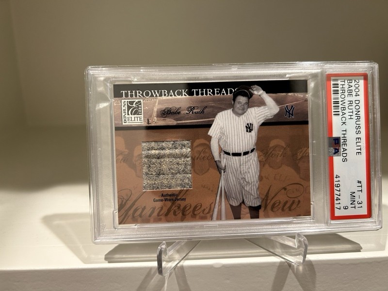BABE RUTH 2004 GAME USED WORN JERSEY RELIC SWATCH PATCH MEMORABILIA 48/50 PSA 9