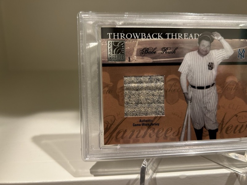 BABE RUTH 2004 GAME USED WORN JERSEY RELIC SWATCH PATCH MEMORABILIA 48/50 PSA 9 view 2