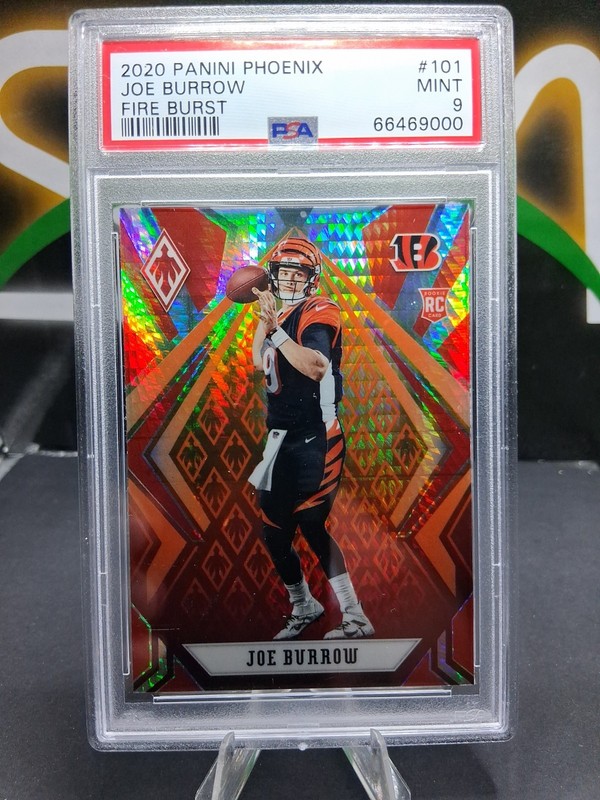 2020 Panini Phoenix Rookies Joe Burrow #101 Fire Burst PSA 9 