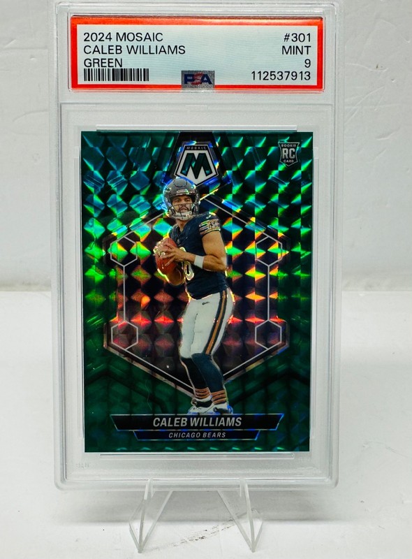 2024 Panini Mosaic - Rookies Caleb Williams #301 Green Mosaic Prizm (RC) PSA 9