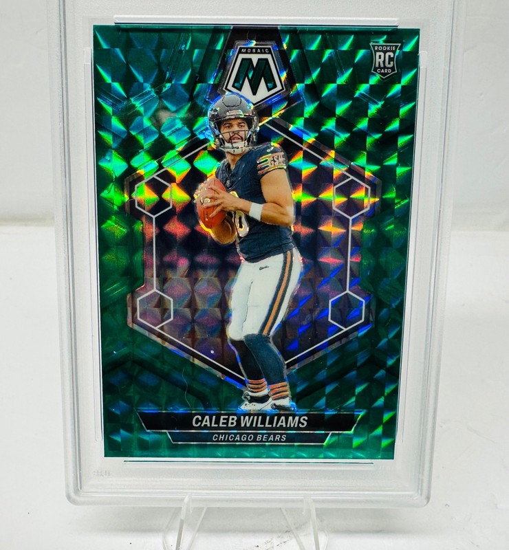 2024 Panini Mosaic - Rookies Caleb Williams #301 Green Mosaic Prizm (RC) PSA 9 view 2