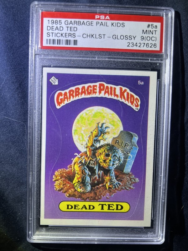 1985 Topps OS1 Garbage Pail Kids Series 1 DEAD TED 5a Matte Card PSA 9(OS)NM-MT