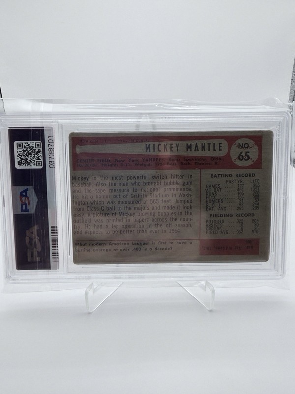 1954 Bowman - Mickey Mantle PSA 2 view 2
