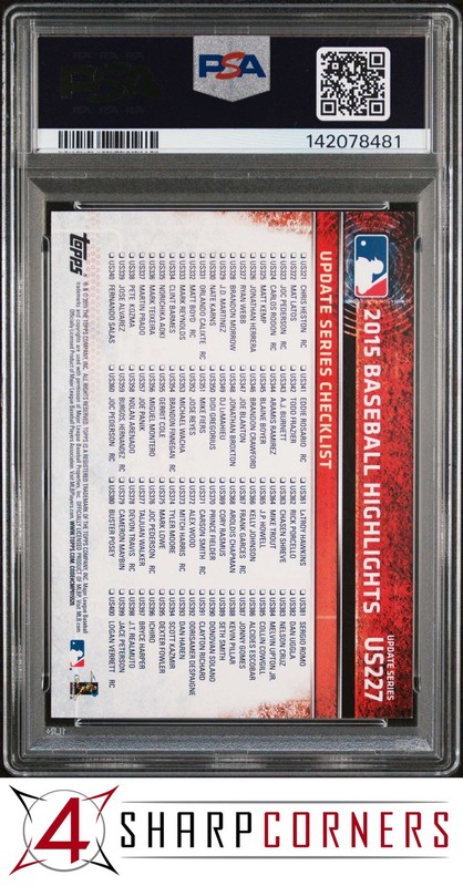 2015 TOPPS UPDATE RAINBOW FOIL #US227 MIKE TROUT ANGELS PSA 10 view 2