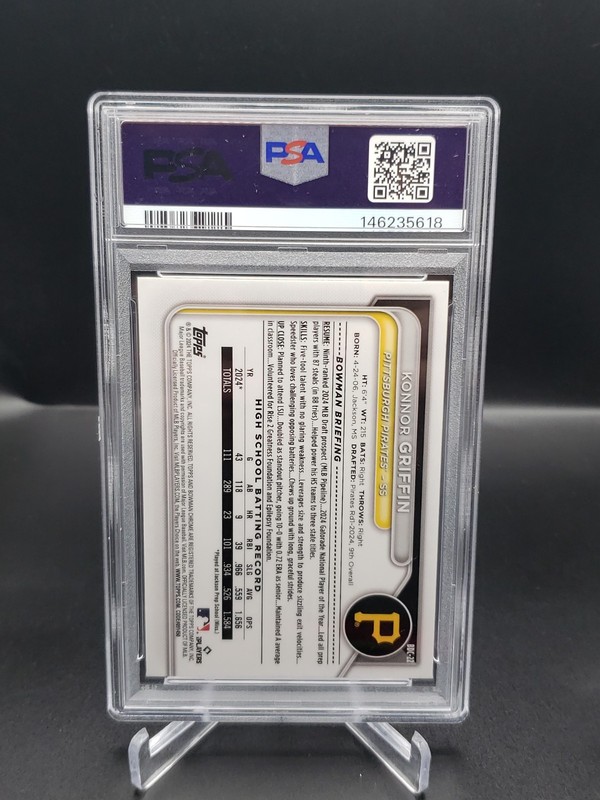 2024 Bowman Draft Chrome - Konnor Griffin #BDC-22 (RC) PSA 10  view 2