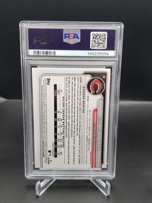 2024 Bowman Chrome ELLY DE LA CRUZ RC #42 PSA 10 Rookie view 2