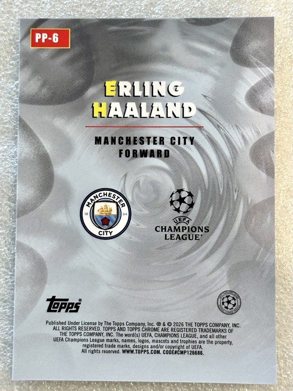 2025-26 Erling Haaland #PP-6💎Topps Chrome UCC Power Players HoloFoil Refractor view 2