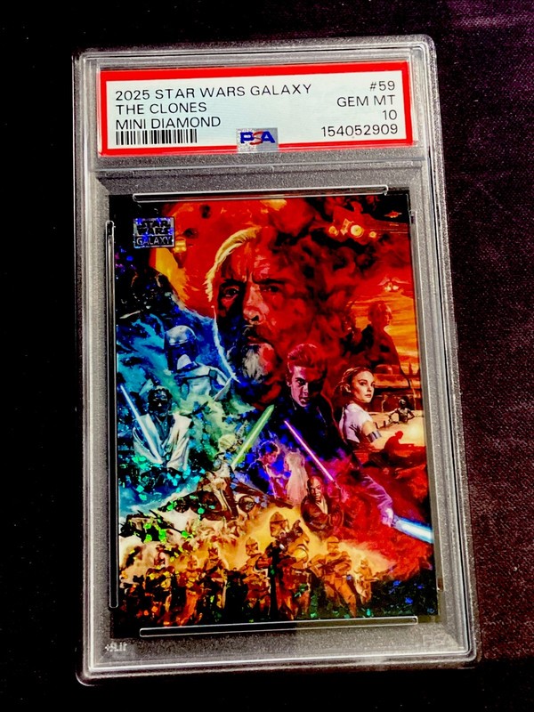 2025 Topps Chrome Star Wars Galaxy #59 THE CLONES MINI DIAMOND REFRACTOR PSA 10