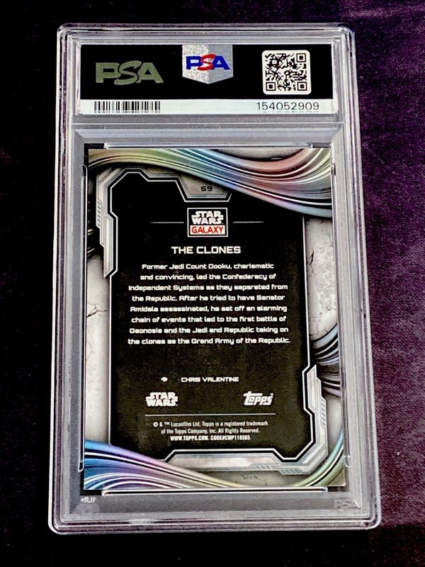 2025 Topps Chrome Star Wars Galaxy #59 THE CLONES MINI DIAMOND REFRACTOR PSA 10 view 2