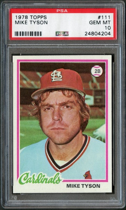 1978 Topps #111 Mike Tyson Cardinals PSA 10 GEM-MT 24804204 view 1