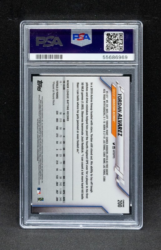 Yordan Alvarez 2020 Topps Chrome Rookie RC PSA 10 view 2