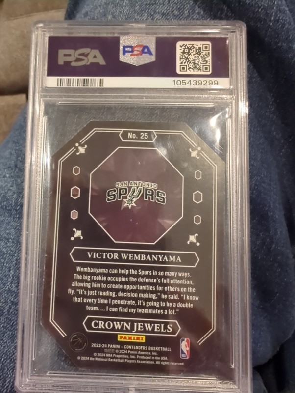 2023-24 Panini Contenders - Crown Jewels Victor Wembanyama #25 (RC) view 2